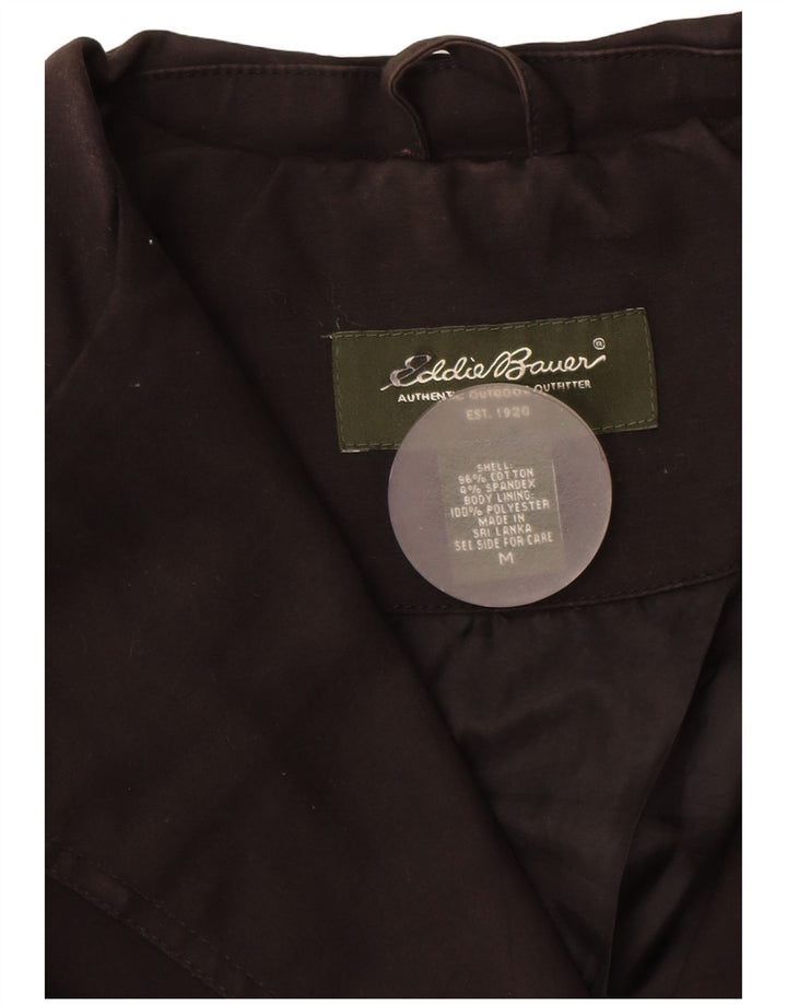 EDDIE BAUER Damen 3-Knopf-Blazerjacke UK 14 Mittelschwarze Baumwolle