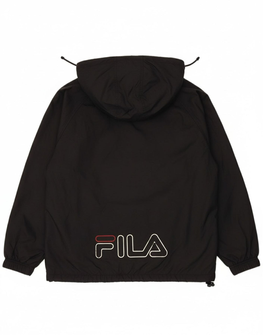 FILA Boys Oversized Graphic Hooded Rain Jacket 11-12 Years Large  Black