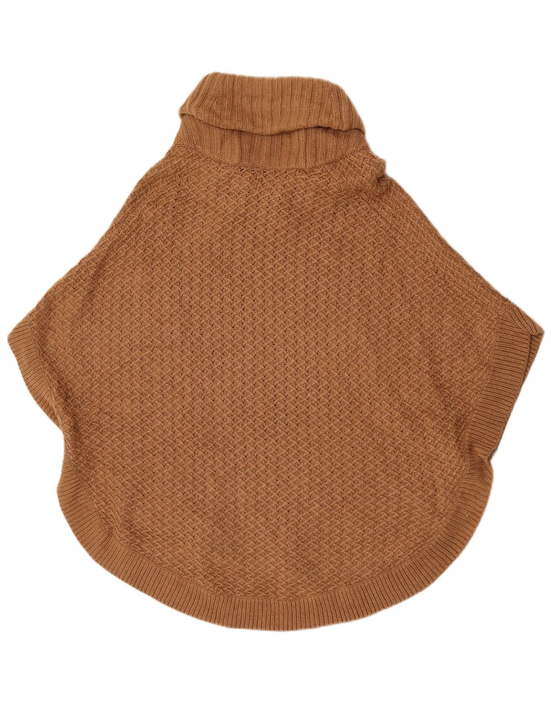 Massimo Dutti Damen Ponchopullover US 8 Mittelbraune Wolle