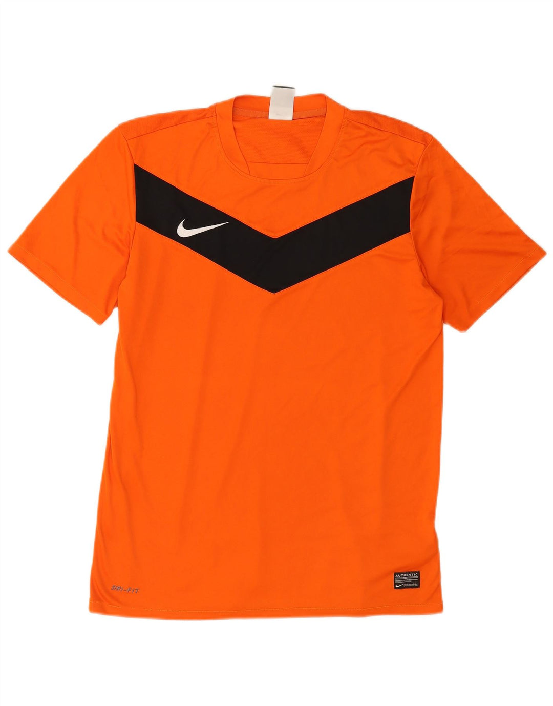 Nike Herren-T-Shirt-Oberteil, mittelorangefarbenes Farbblock-Polyester