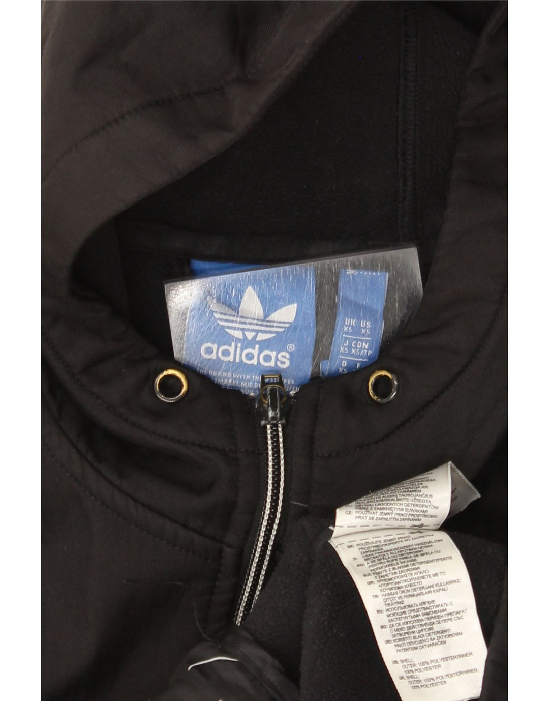 Adidas Herren Zip Hoodie Pullover XS Schwarz Polyester