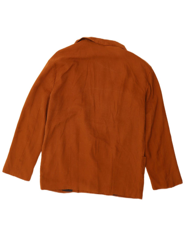 Zara Damen 1-Knopf-Übergröße-Blazerjacke UK 6 XS Braun
