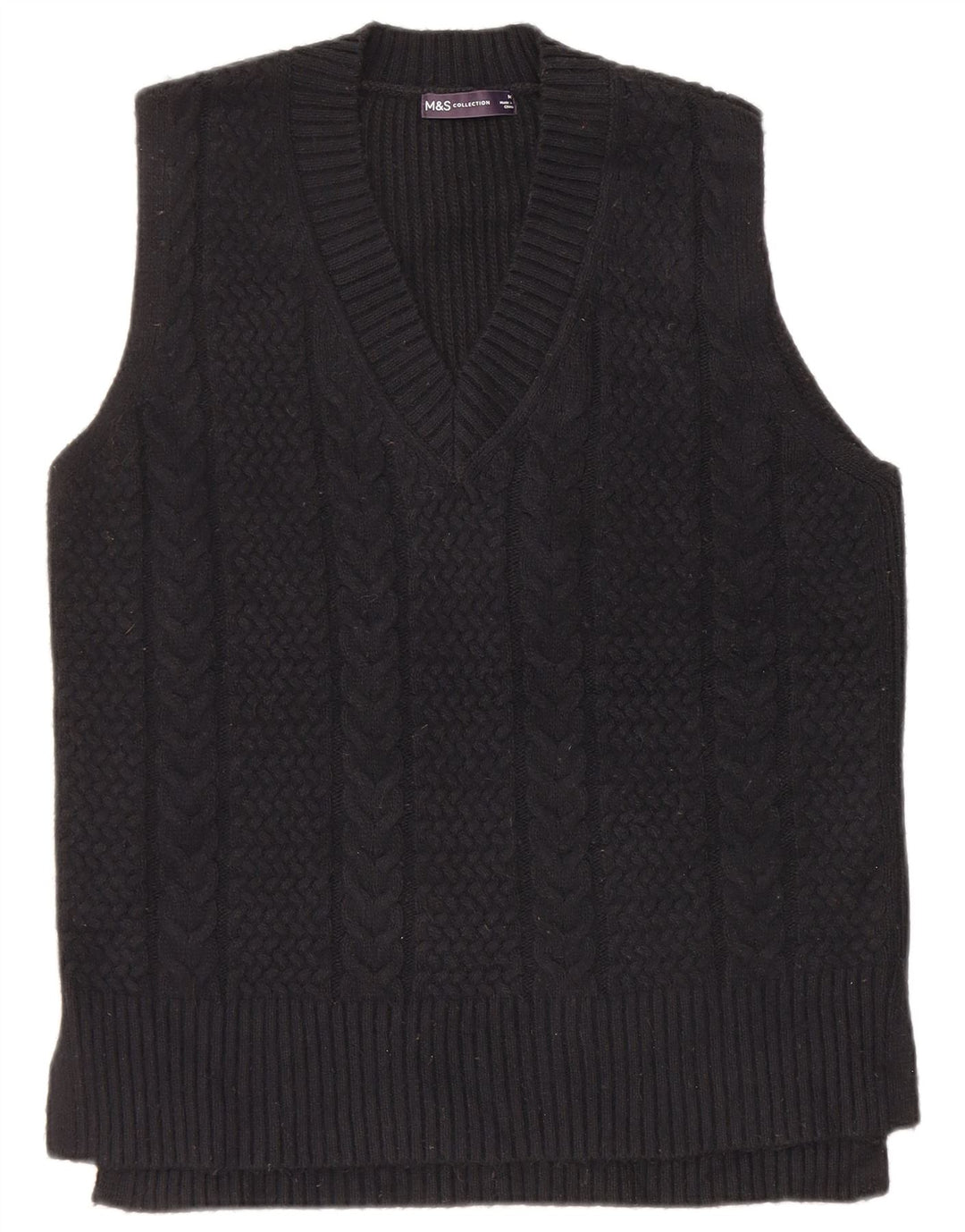 Marks & Spencer Herren Weste Tank Top Medium Schwarz Polyester