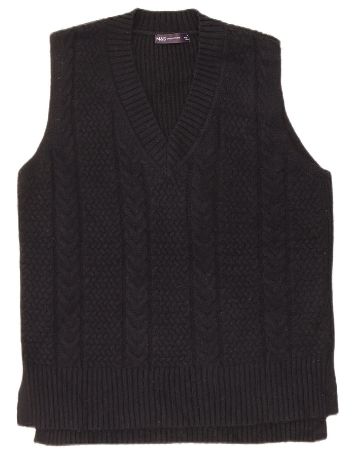 Marks & Spencer Herren Weste Tank Top Medium Schwarz Polyester