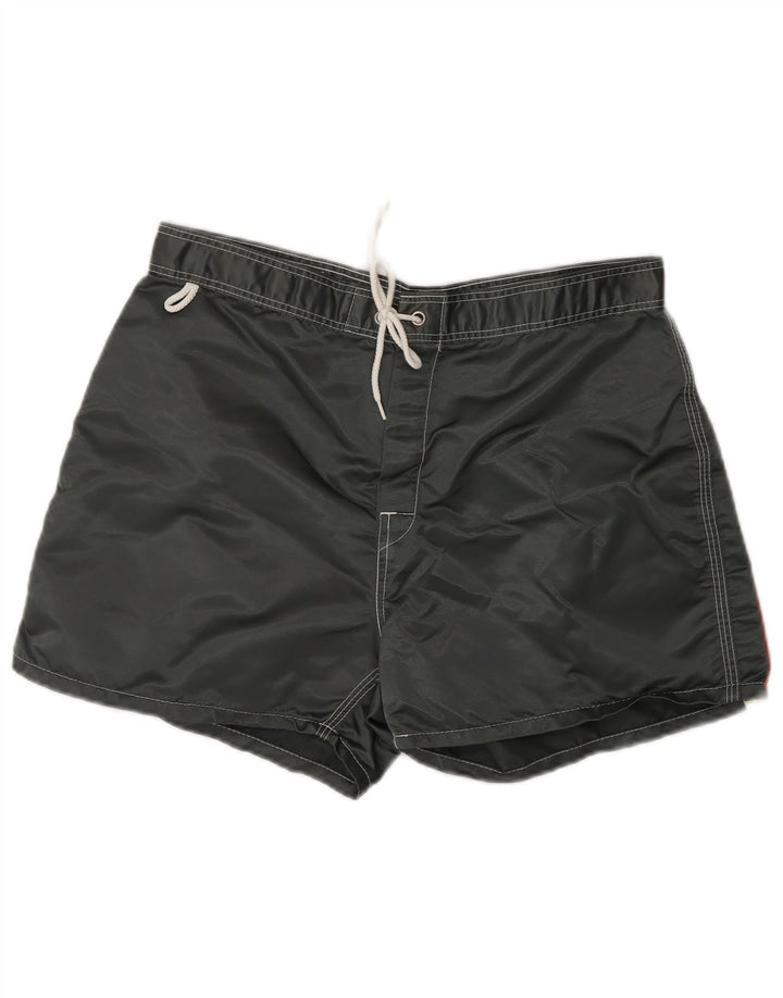 Sundek Herren-Badeshorts aus mittelgrauem Colourblock-Nylon
