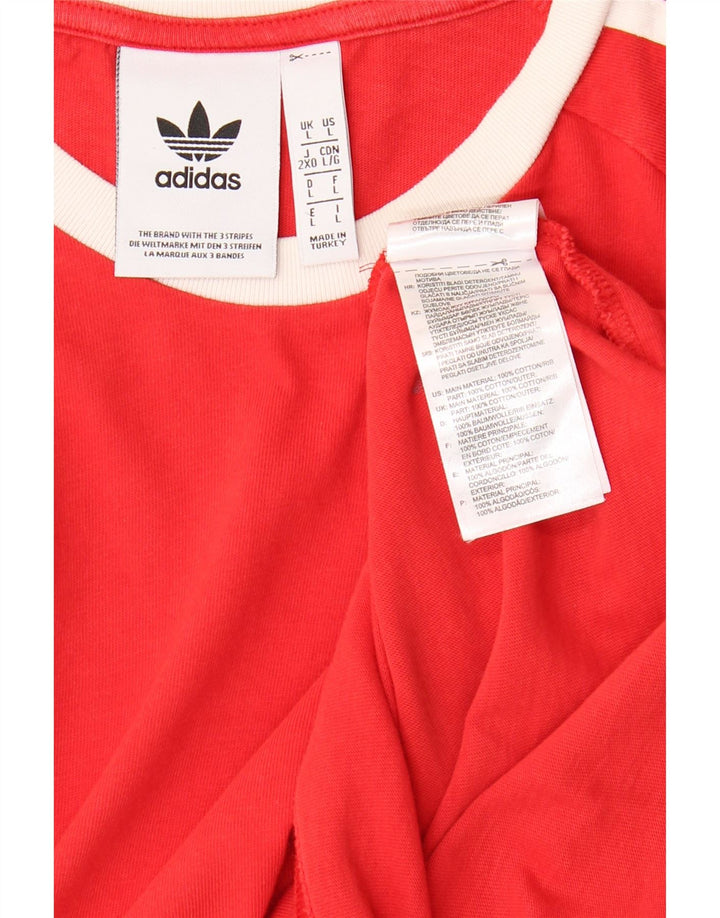 ADIDAS Herren T-Shirt Top Große rote Baumwolle