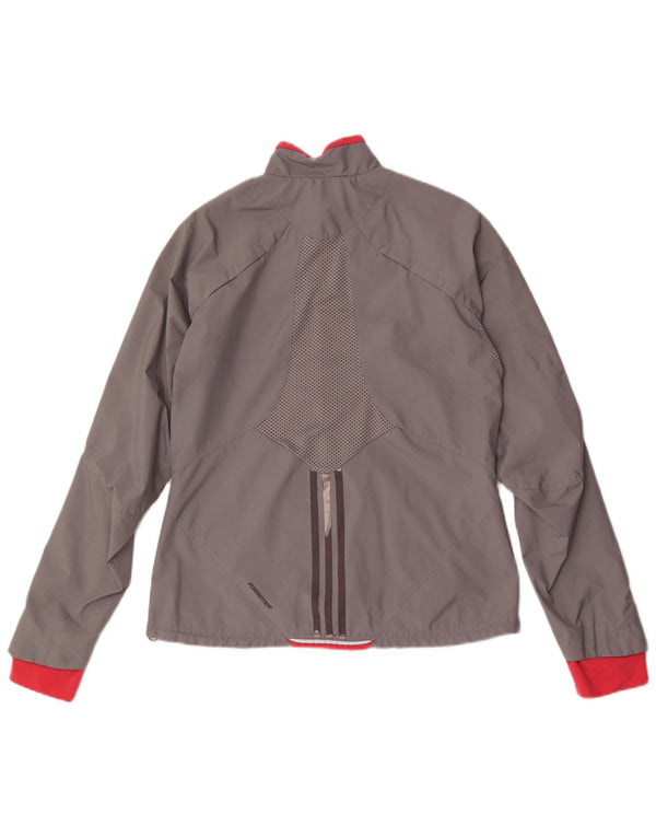 Adidas Damen-Trainingsanzug-Top-Jacke, UK 16, großes graues Colourblock-Polyester