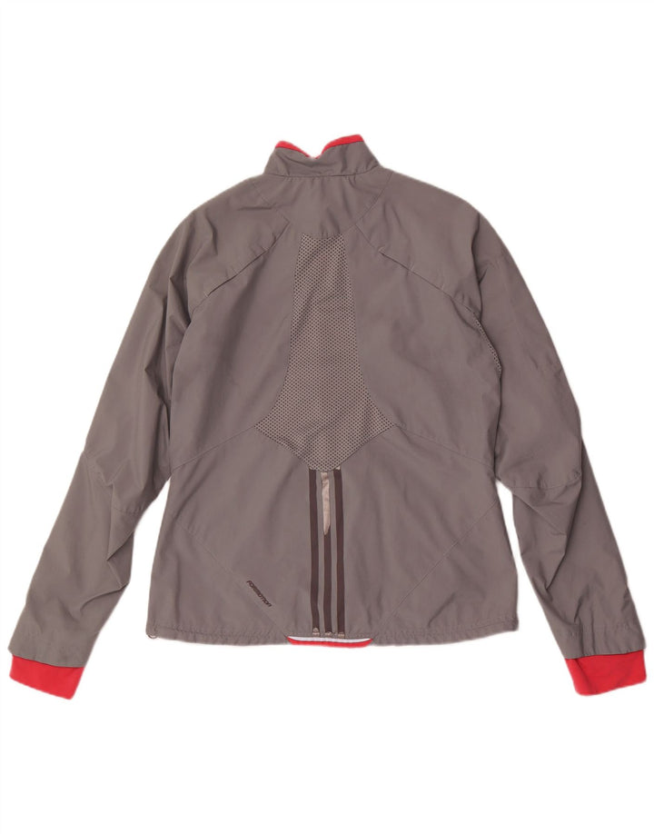 Adidas Damen-Trainingsanzug-Top-Jacke, UK 16, großes graues Colourblock-Polyester