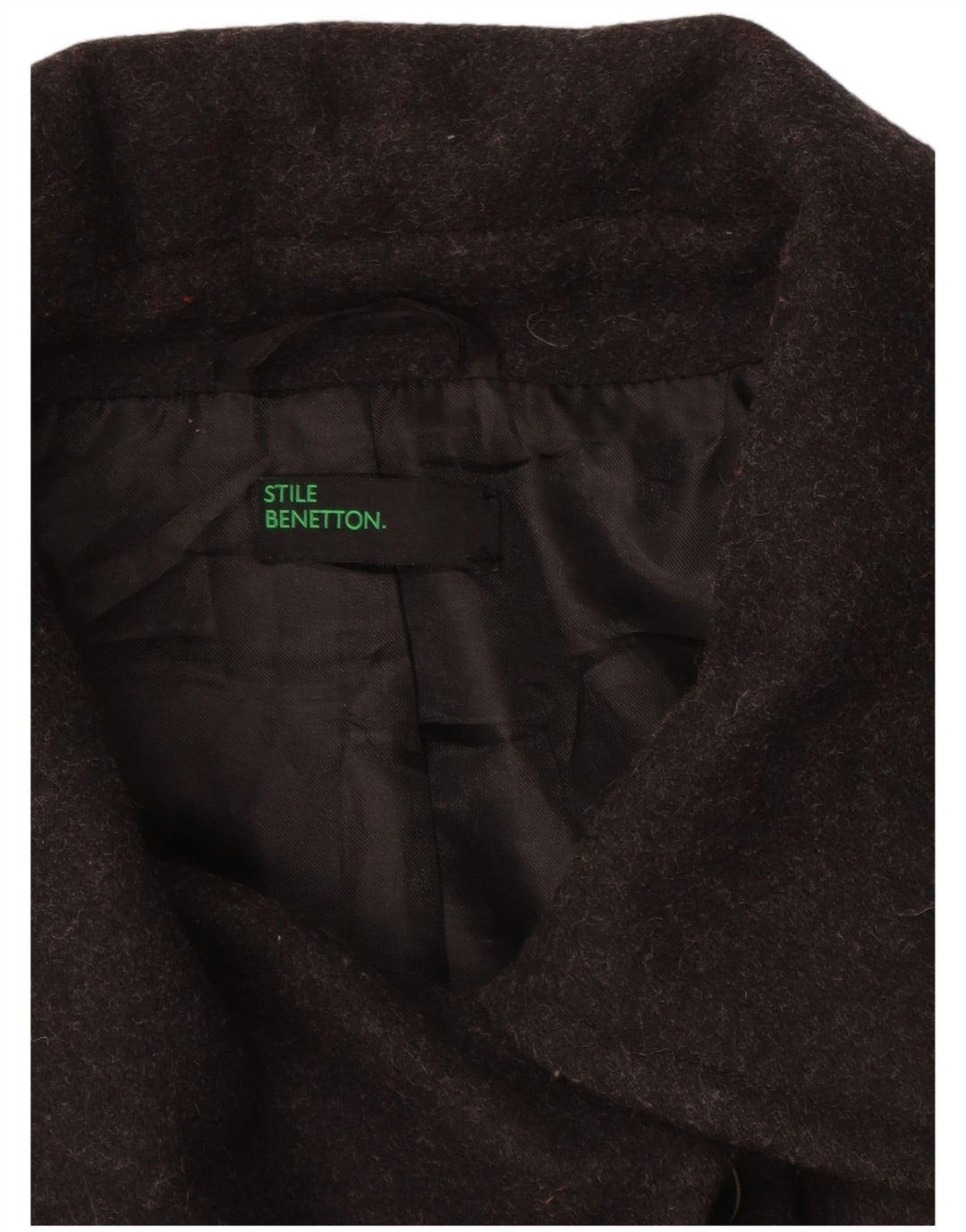 BENETTON Damen Mantel IT 46 Große graue Wolle