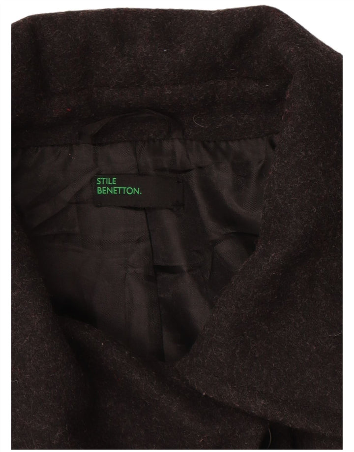 BENETTON Damen Mantel IT 46 Große graue Wolle