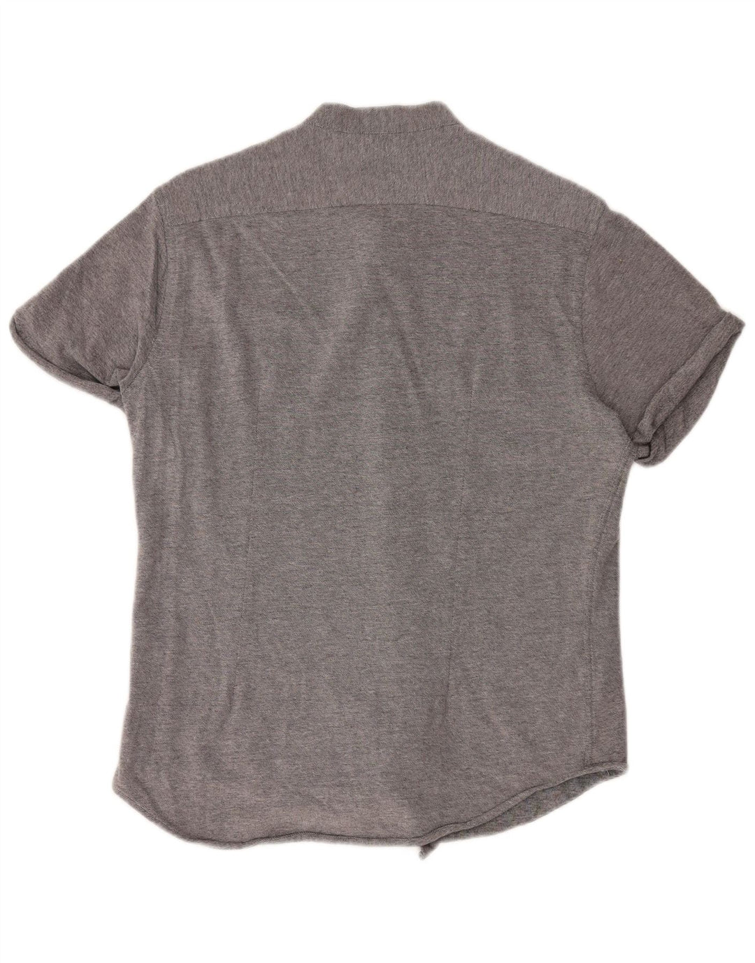Zara Herren Kurzarm-Slim-Fit-Hemd, Größe L, Grau