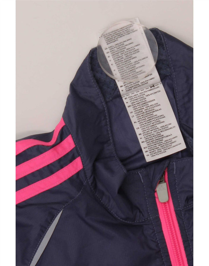 Adidas Damen Trainingsanzug Top Jacke UK 16 Large Marineblau Nylon