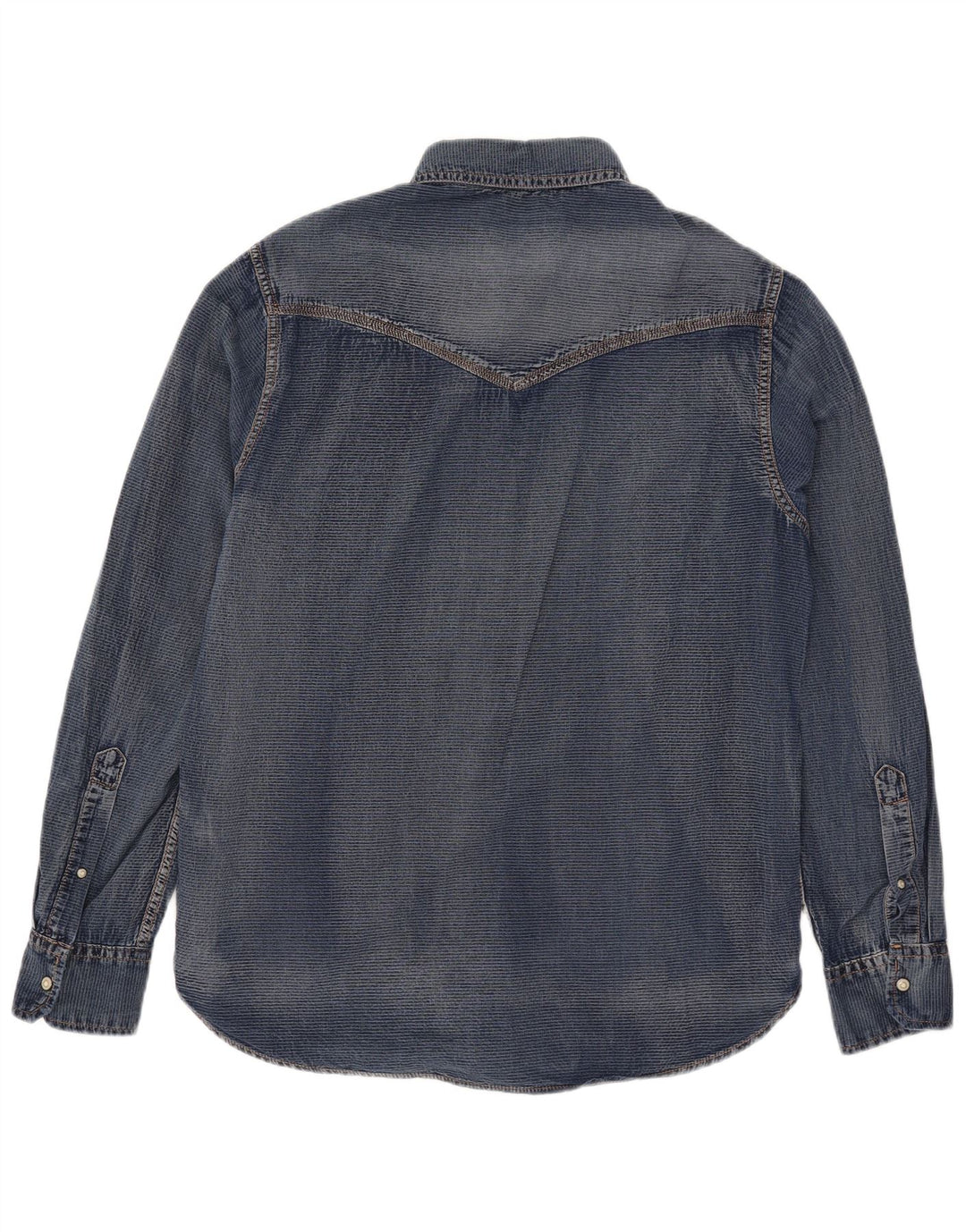 Grand & Hills Herren-Jeanshemd, groß, aus blauer Baumwolle