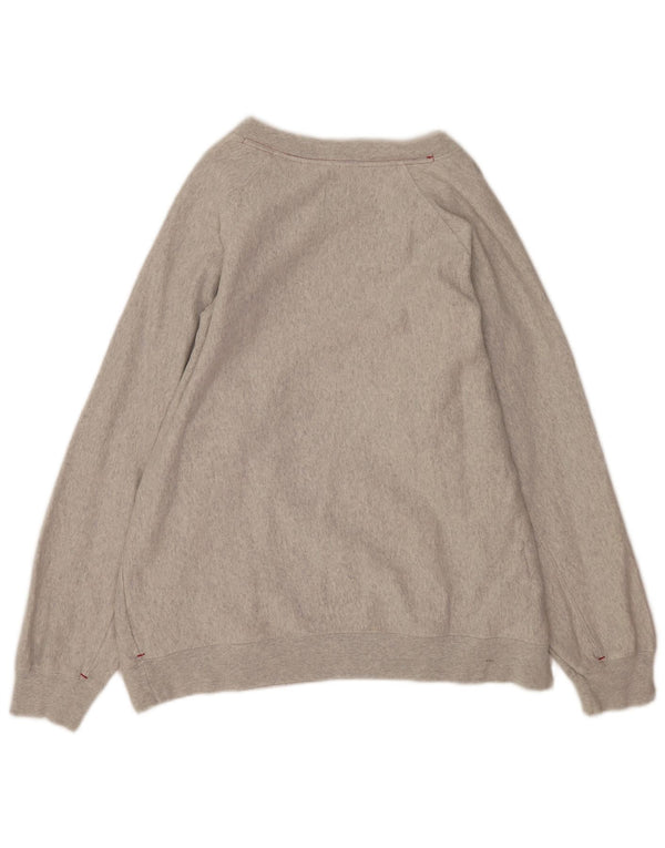 Vintage Damen Grafik Sweatshirt Pullover UK 14 Mittelgrau meliert