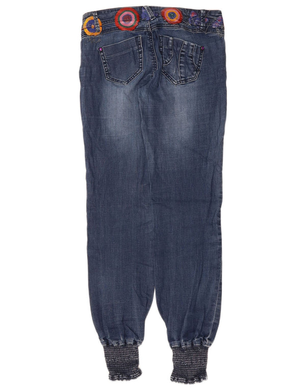 Desigual Damen Rainbow Joggers Straight Jeans W28 L30 Blau Geometrisch