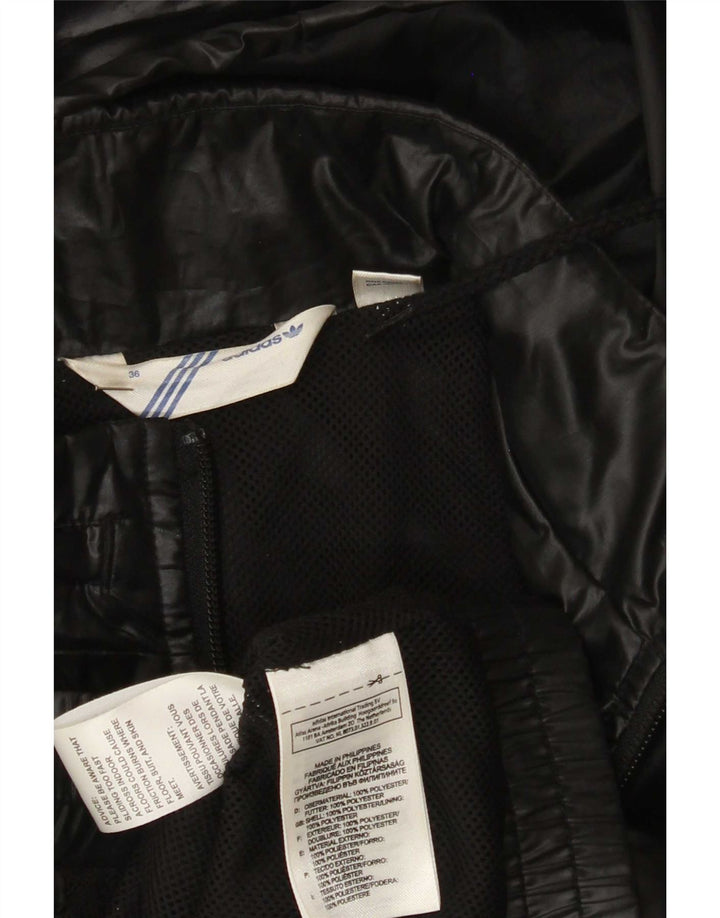 Adidas Damen-Trainingsanzug mit Kapuze, Top-Jacke, EU 36, klein, schwarzes Polyester