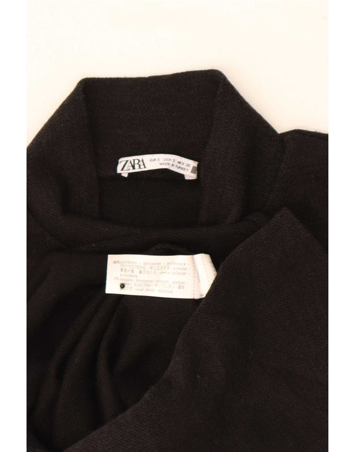 Zara Damen Weste Top UK 10 Small Schwarz Polyester
