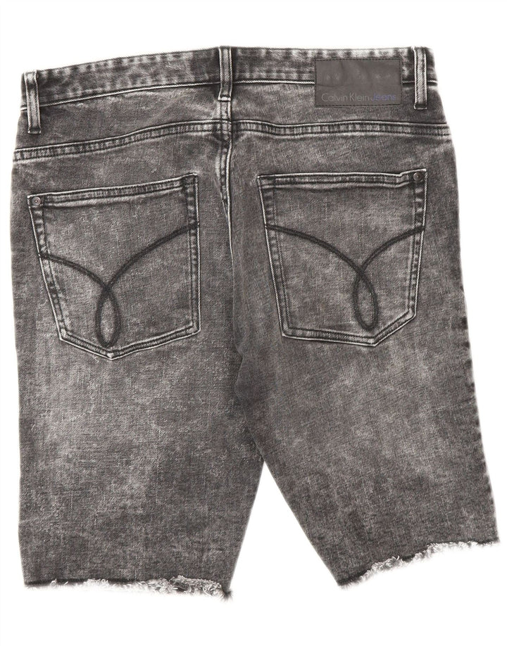 Calvin Klein Herren Jeansshorts W30 mittelgraue Baumwolle