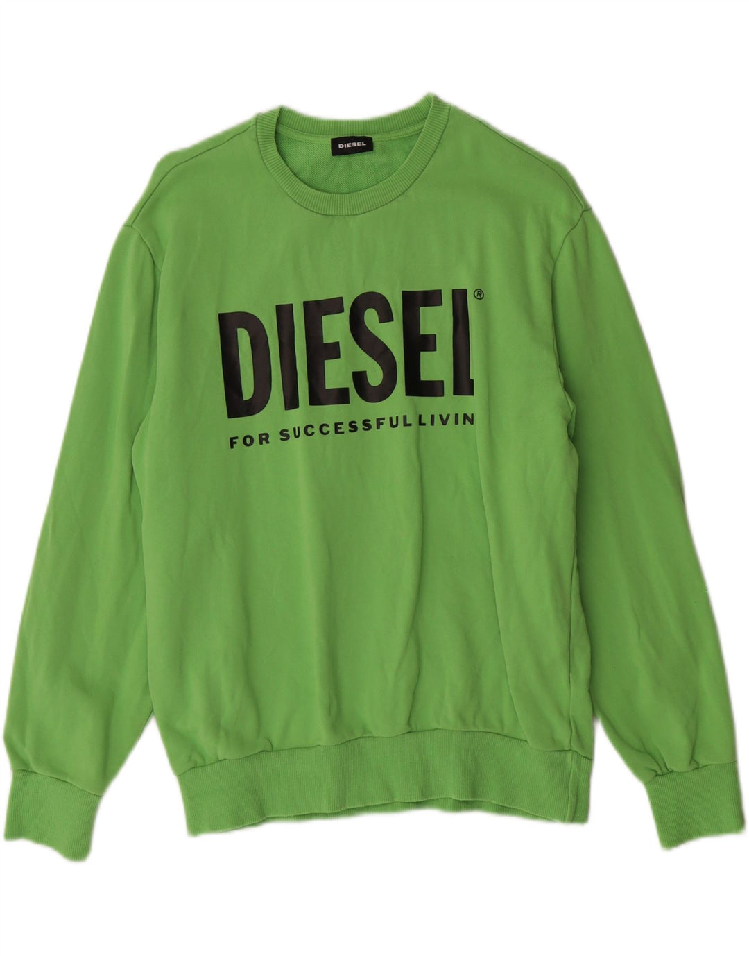 DIESEL Boys Graphic Sweatshirt Jumper 13-14 Years Green Cotton Vintage Diesel and Second-Hand Diesel from Messina Hembry 
