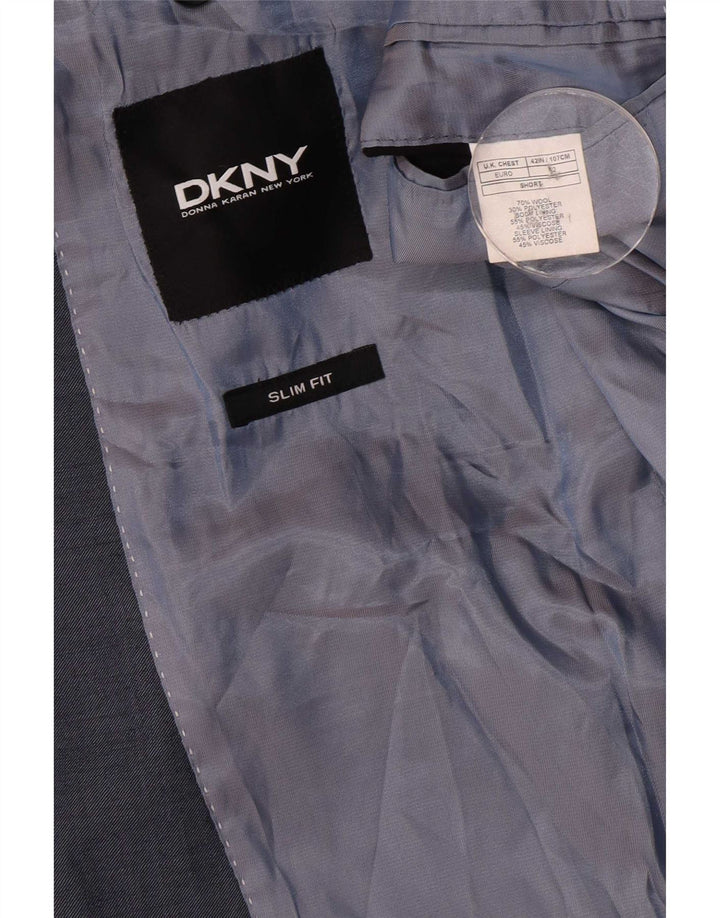 Dkny Herren 2-Knopf-Blazerjacke UK 42 XL Marineblaue Wolle