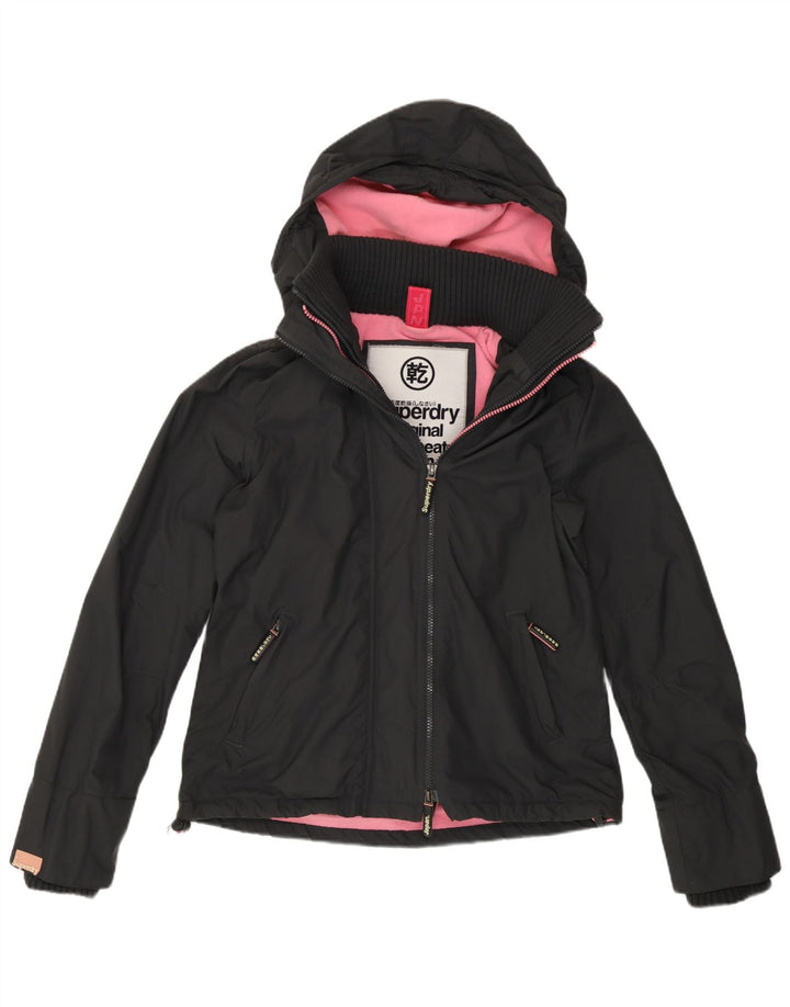 Superdry Damen Windcheater Kapuzen-Windjacke UK 14 Mittelgrau