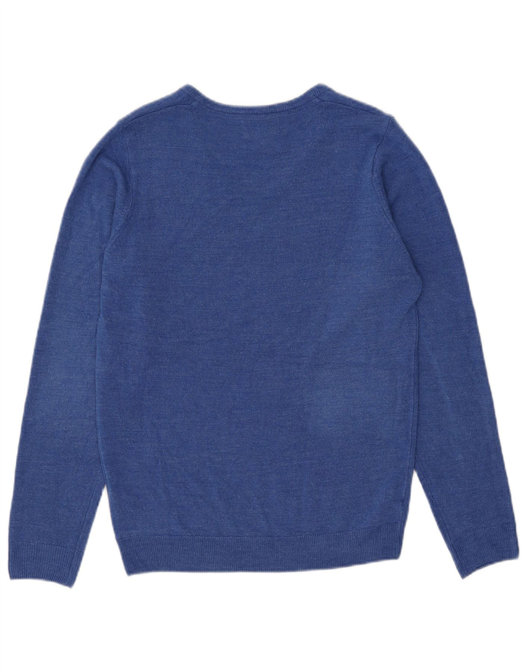 Marks & Spencer Damen-Pullover mit V-Ausschnitt, Gr. 10, Small, Blau, Acryl