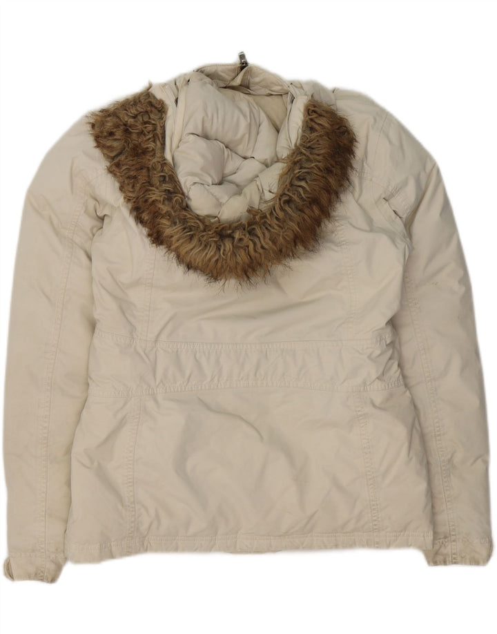 THE NORTH FACE Wattierte Damenjacke mit Kapuze UK 14 Medium Off White