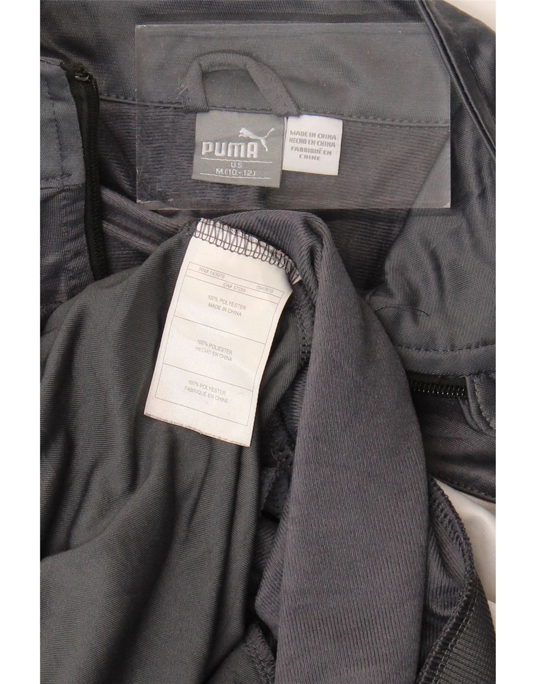 Puma Jungen-Trainingsanzug-Top-Jacke, 10–11 Jahre, Mittelgrau, Farbblock