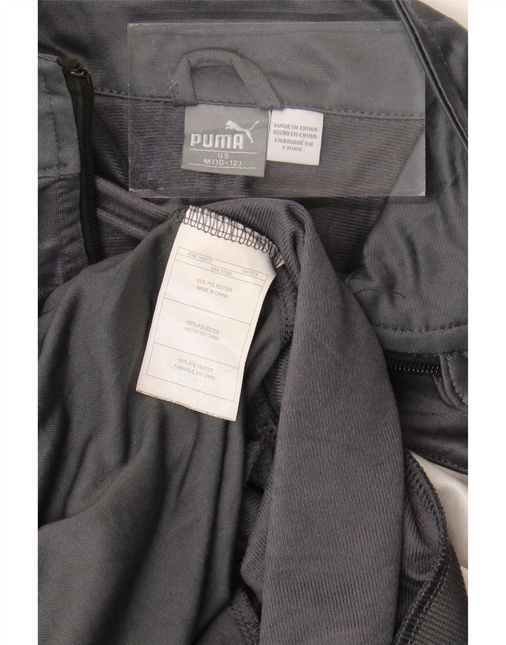 Puma Jungen-Trainingsanzug-Top-Jacke, 10–11 Jahre, Mittelgrau, Farbblock