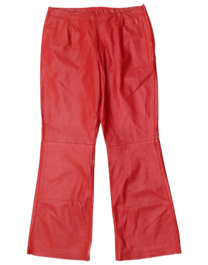Conbipel Damen Flare-Lederhose IT 46 Large W30 L30 Rotes Leder