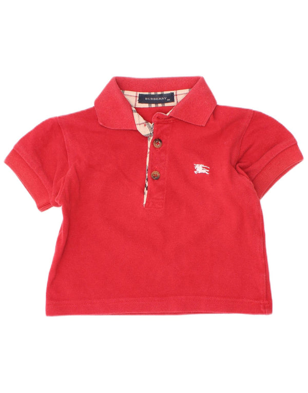 Burberry Baby-Jungen-Poloshirt, 6–9 Monate, rote Baumwolle