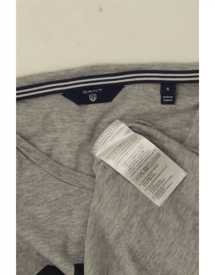 Gant Herren-T-Shirt mit Grafik, Größe S, grau gesprenkelte Baumwolle