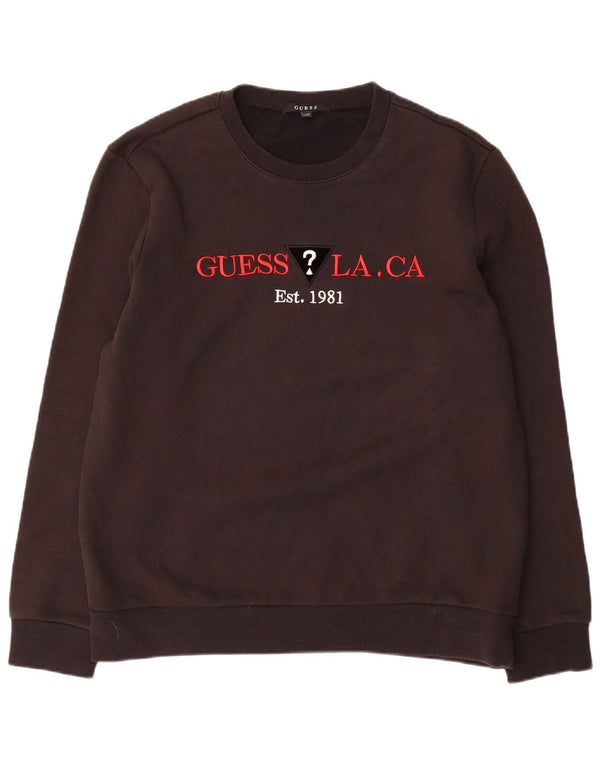 Guess Herren-Sweatshirt mit Grafik, UK 42, Größe L, Schwarz, Baumwolle
