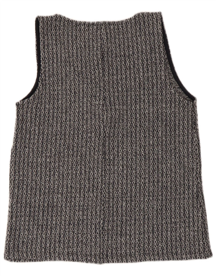 Zara Damen Weste Top UK 12 Mittelgraues Polyester