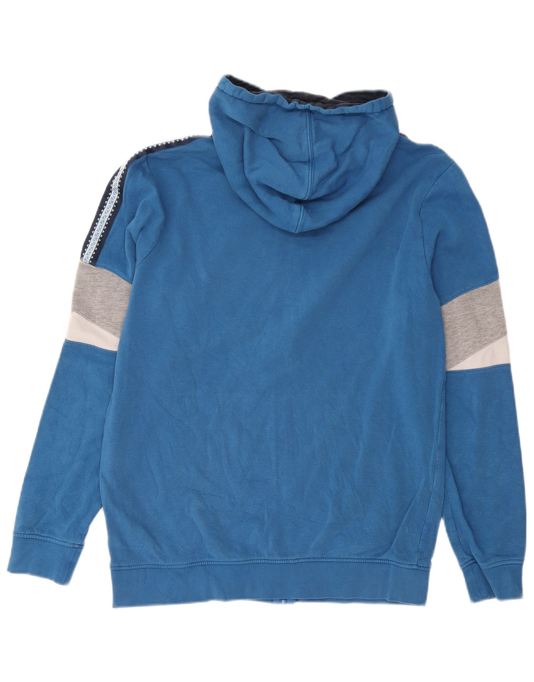 Diadora Herren-Kapuzenpullover mit Reißverschluss, Mittelblau, aus Baumwolle in Blockfarben