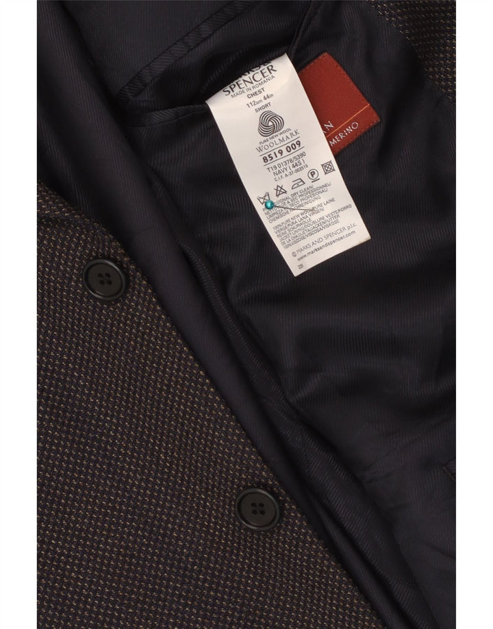 Marks & Spencer Herren 3-Knopf-Blazerjacke UK 44 XL Marineblaue Schurwolle