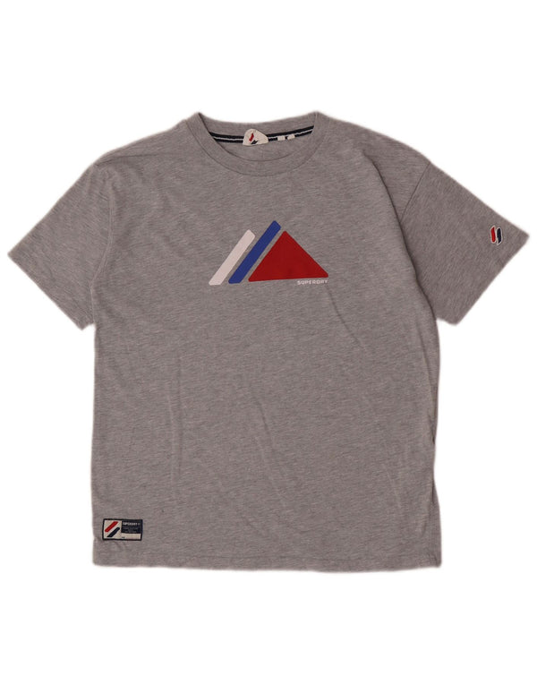 Superdry Grafik-T-Shirt-Oberteil für Damen, UK 8, Größe S, Grau, Baumwolle