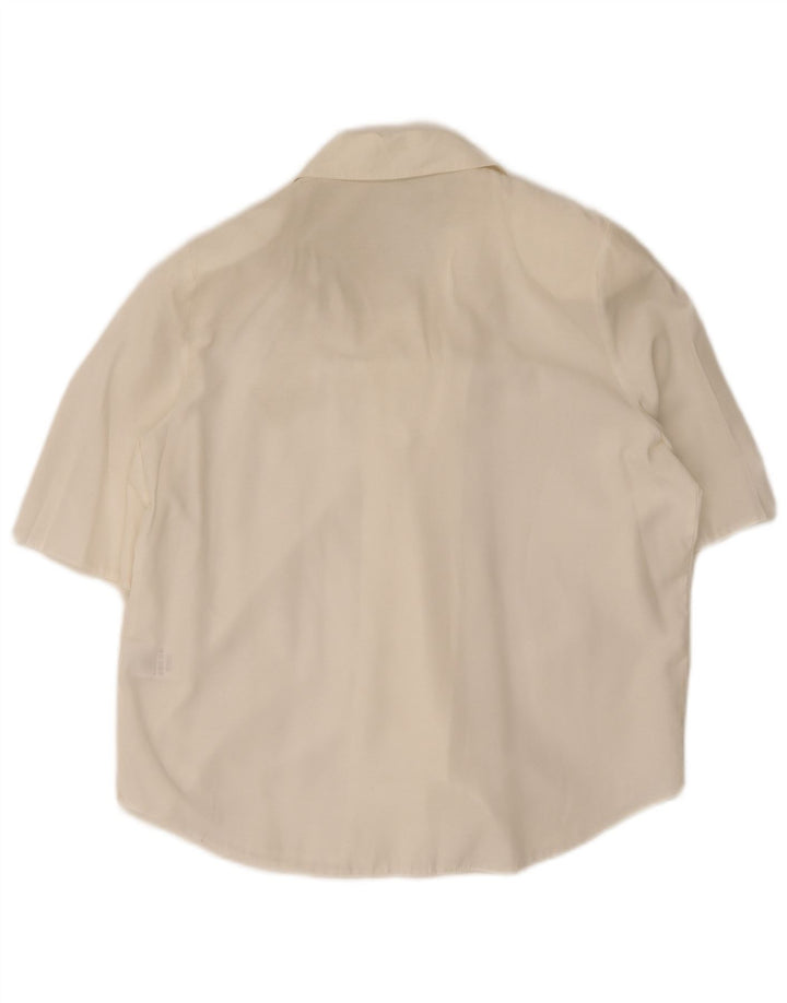 Classics Kurzarm-Hemdbluse für Damen, normal, UK 12, Mittelweiß