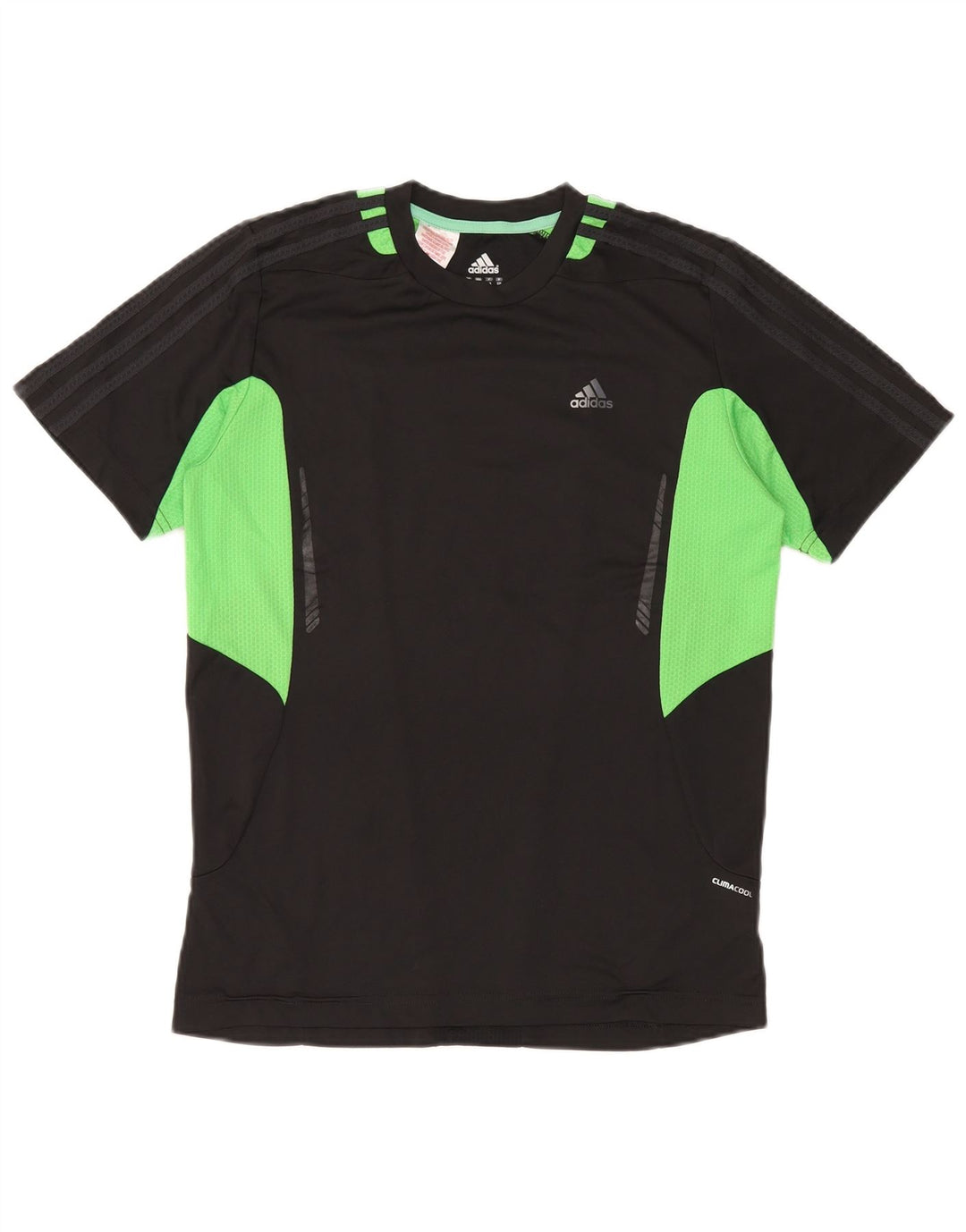 Adidas Climacool T-Shirt für Jungen, 15–16 Jahre, schwarzes Colourblock-Polyester