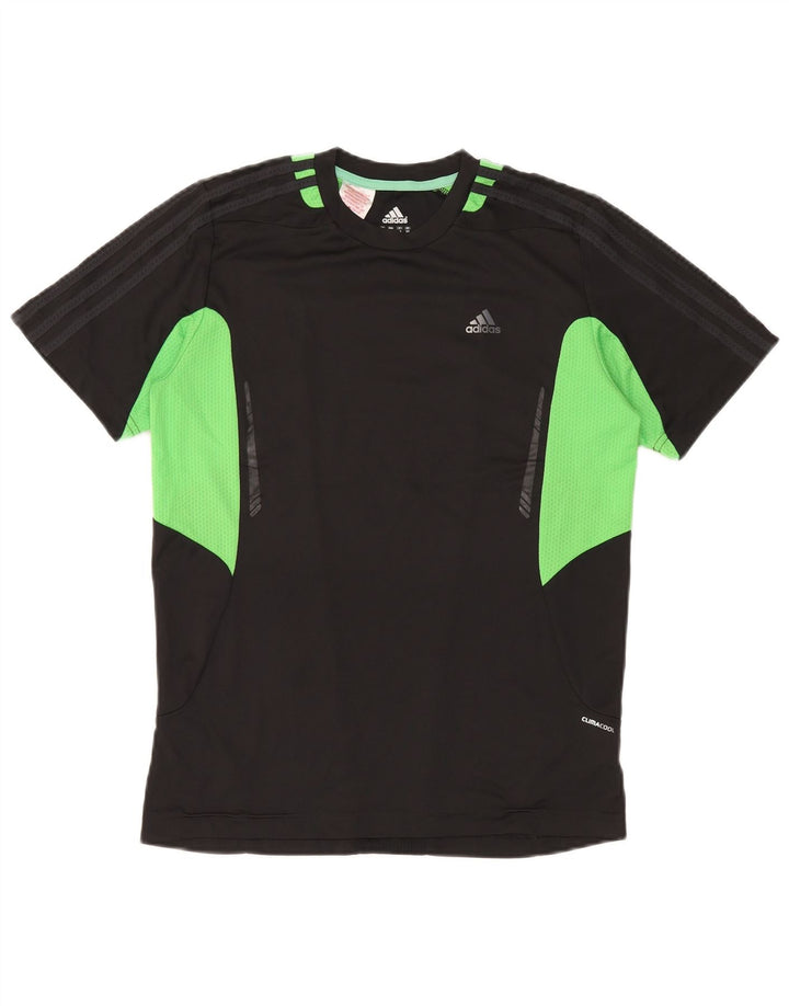 Adidas Climacool T-Shirt für Jungen, 15–16 Jahre, schwarzes Colourblock-Polyester