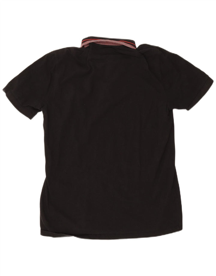 Hugo Boss Herren-Poloshirt, groß, schwarz gestreift, Baumwolle