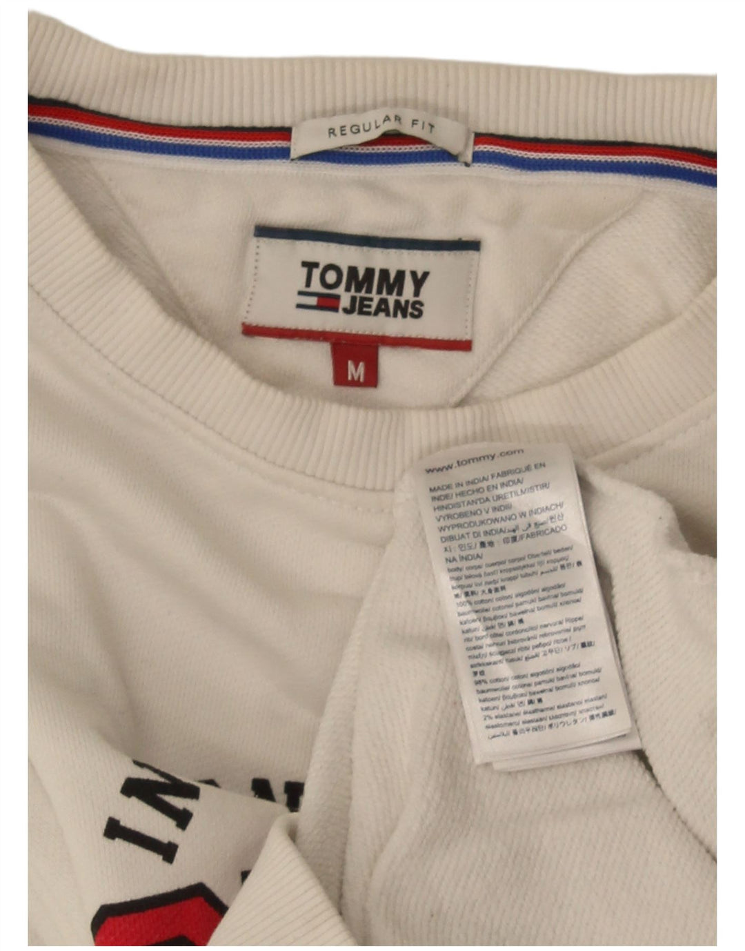 Tommy Hilfiger Herren-Sweatshirt mit normaler Passform, mittelweiße Baumwolle