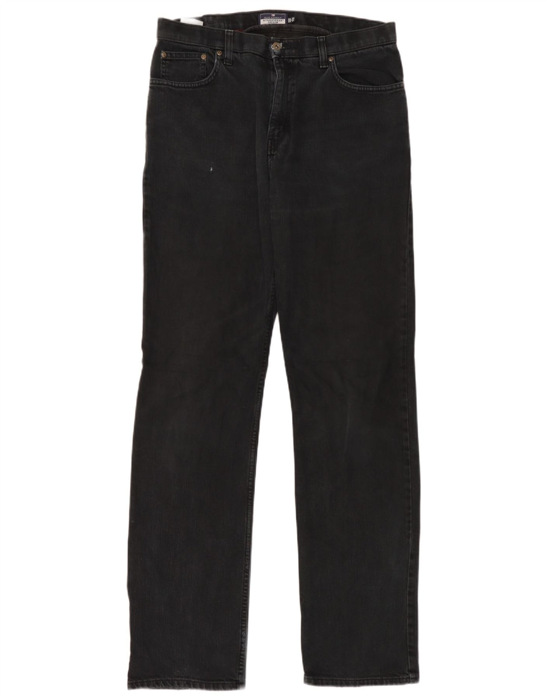 Marks & Spencer Herren Blue Harbor Straight Jeans W34 L35 Schwarze Baumwolle
