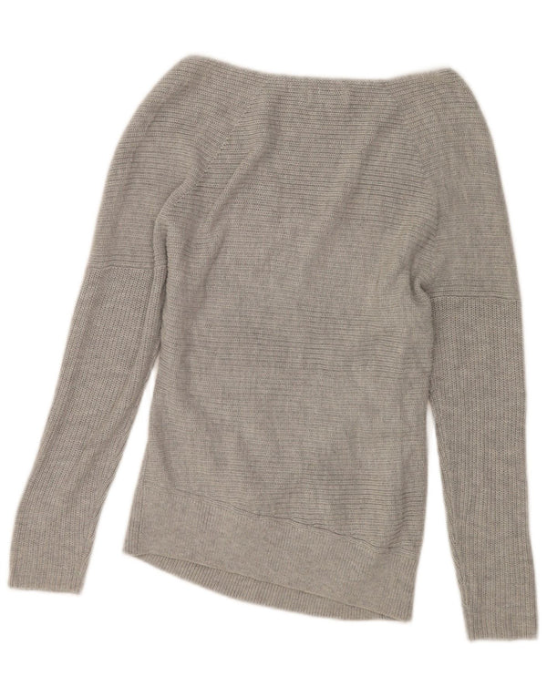 Topshop Damen Top Langarm UK 8 Small Graues Acryl
