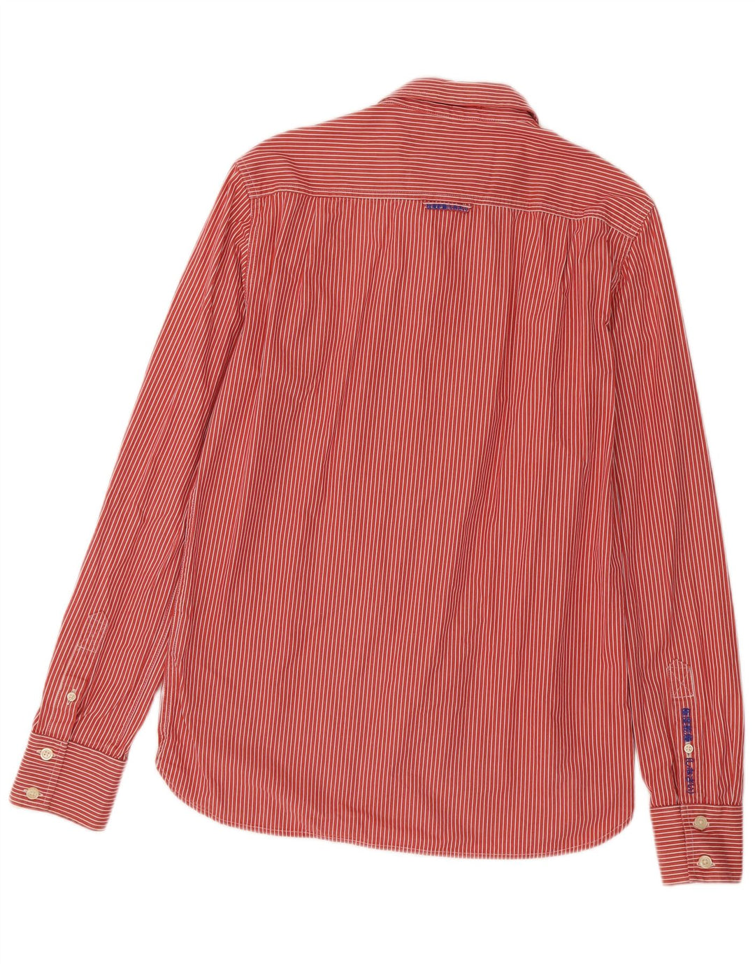 Superdry Herren-Hemd, groß, rote Nadelstreifen-Baumwolle