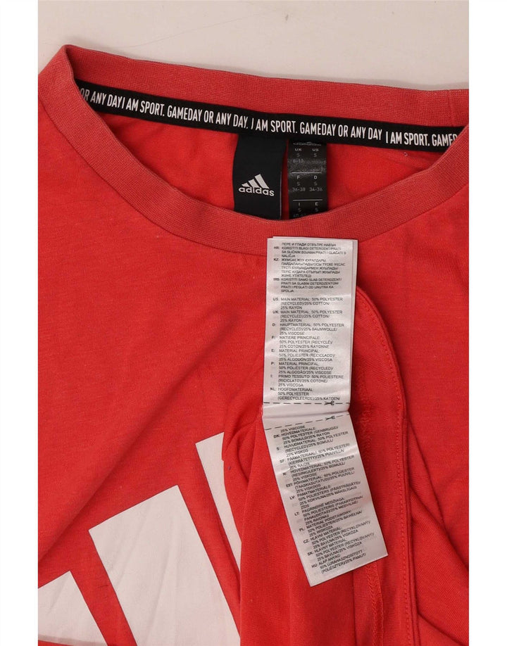 Adidas Damen Graphic Vest Top UK 8/10 Small Rot Polyester