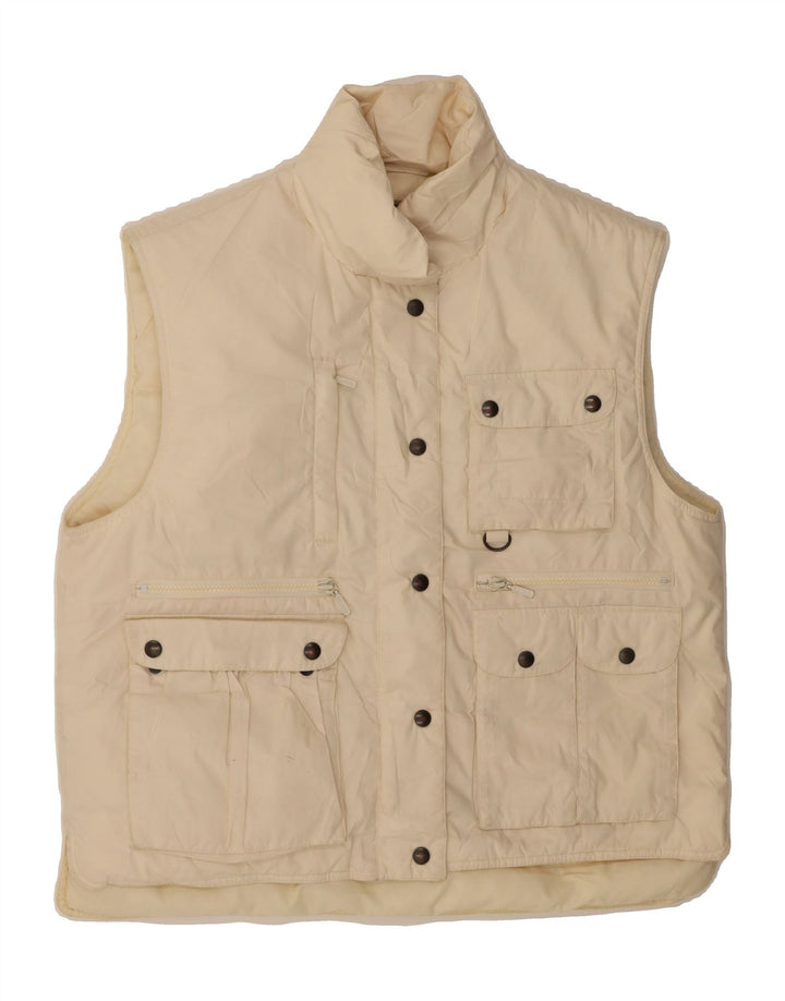 EDDIE BAUER Womens Padded Gilet UK 14 Medium Beige Polyester Vintage Eddie Bauer and Second-Hand Eddie Bauer from Messina Hembry 