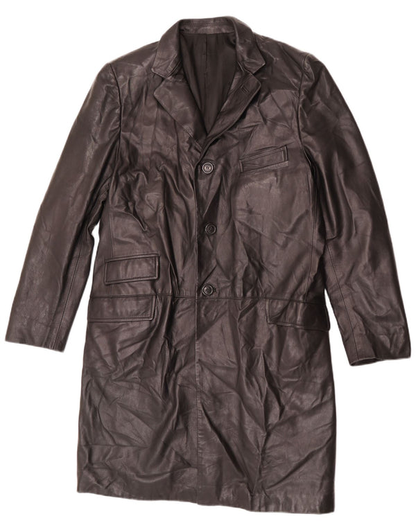 Maestrami Herren Ledermantel IT 50 Large Schwarz