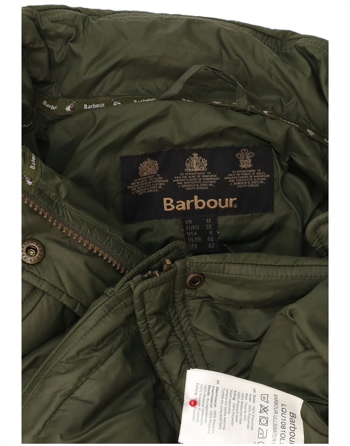 Barbour Wattierte Damenjacke mit Kapuze, UK 12, mittelgrün, Polyester