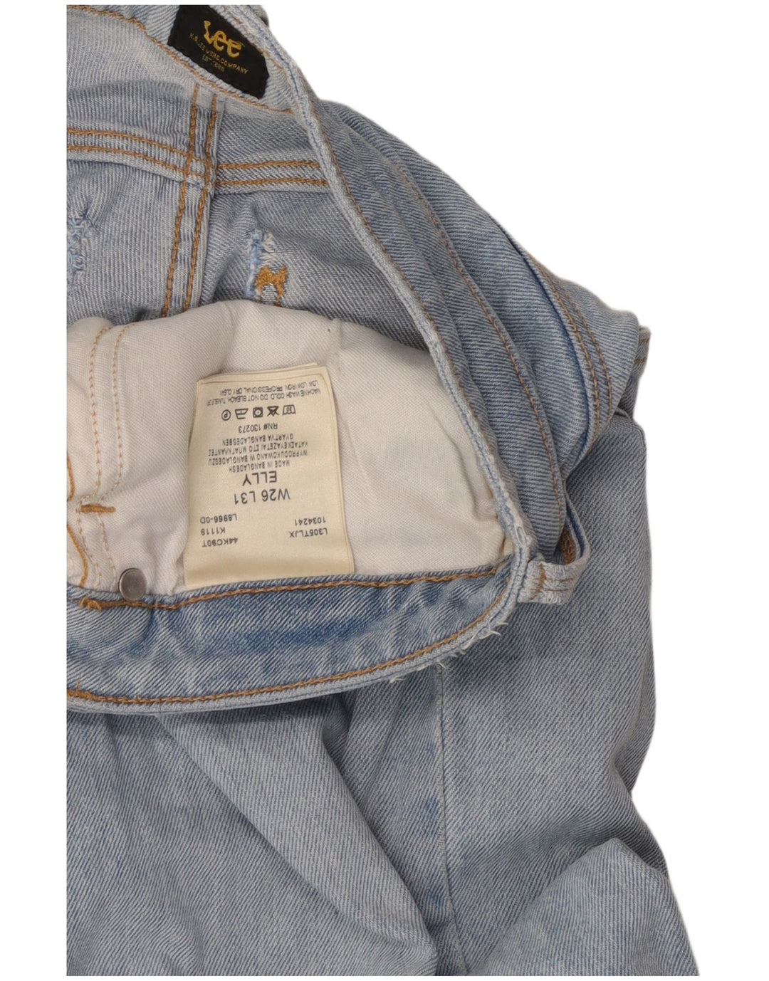 LEE Damen Elly Slim Jeans W26 L28 Blaue Baumwolle